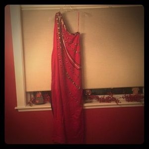 Vintage Bob Mackie Red Silk and Beaded Dress